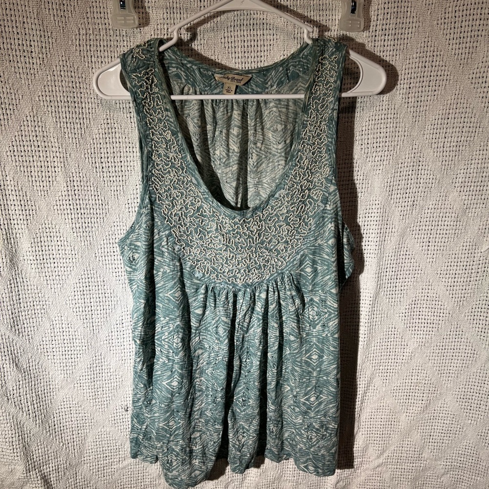 Lucky Brand stylish top Beaded embellishments around neck/chest - Picture 7 of 7